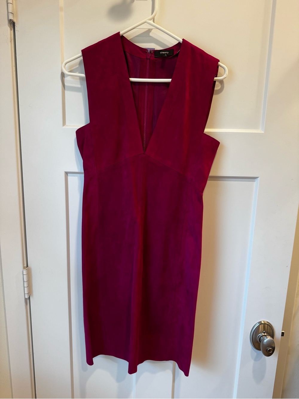 Theory Women's Magenta Suede Dress NWT